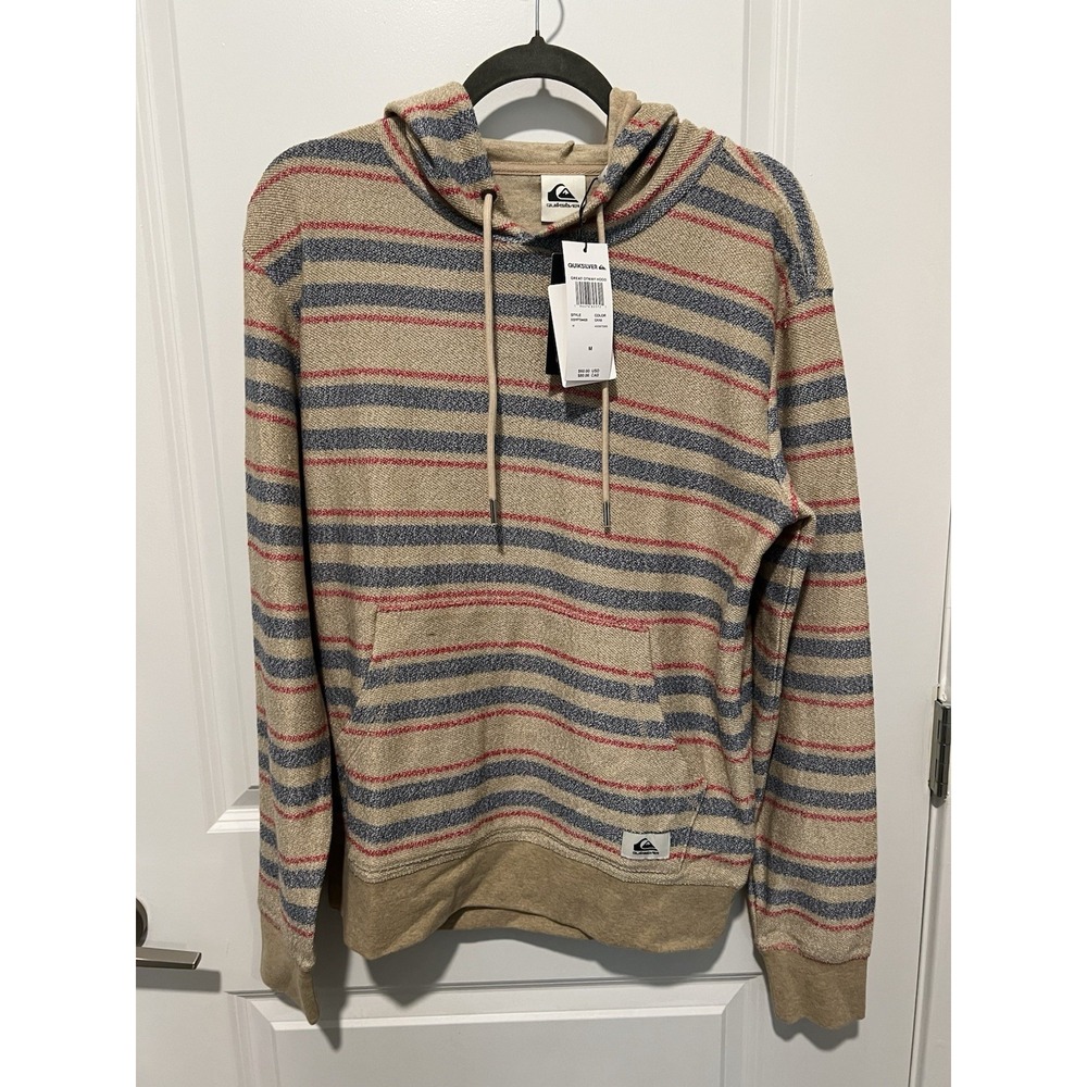 Quiksilver Great Otway Hoodie Mens Size Medium NWT $60 Striped